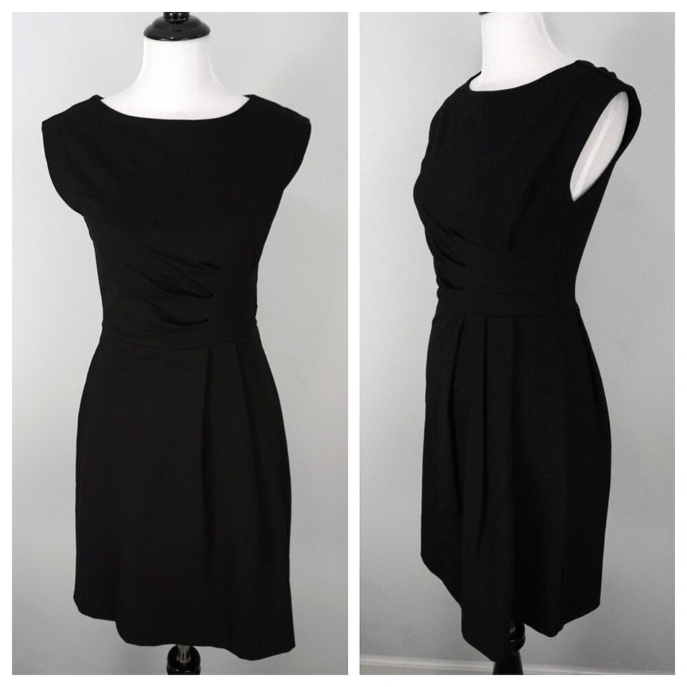 New Marc Jacobs Black Pleated Formal A-Line Sleeveless Dress Size Small Nwt